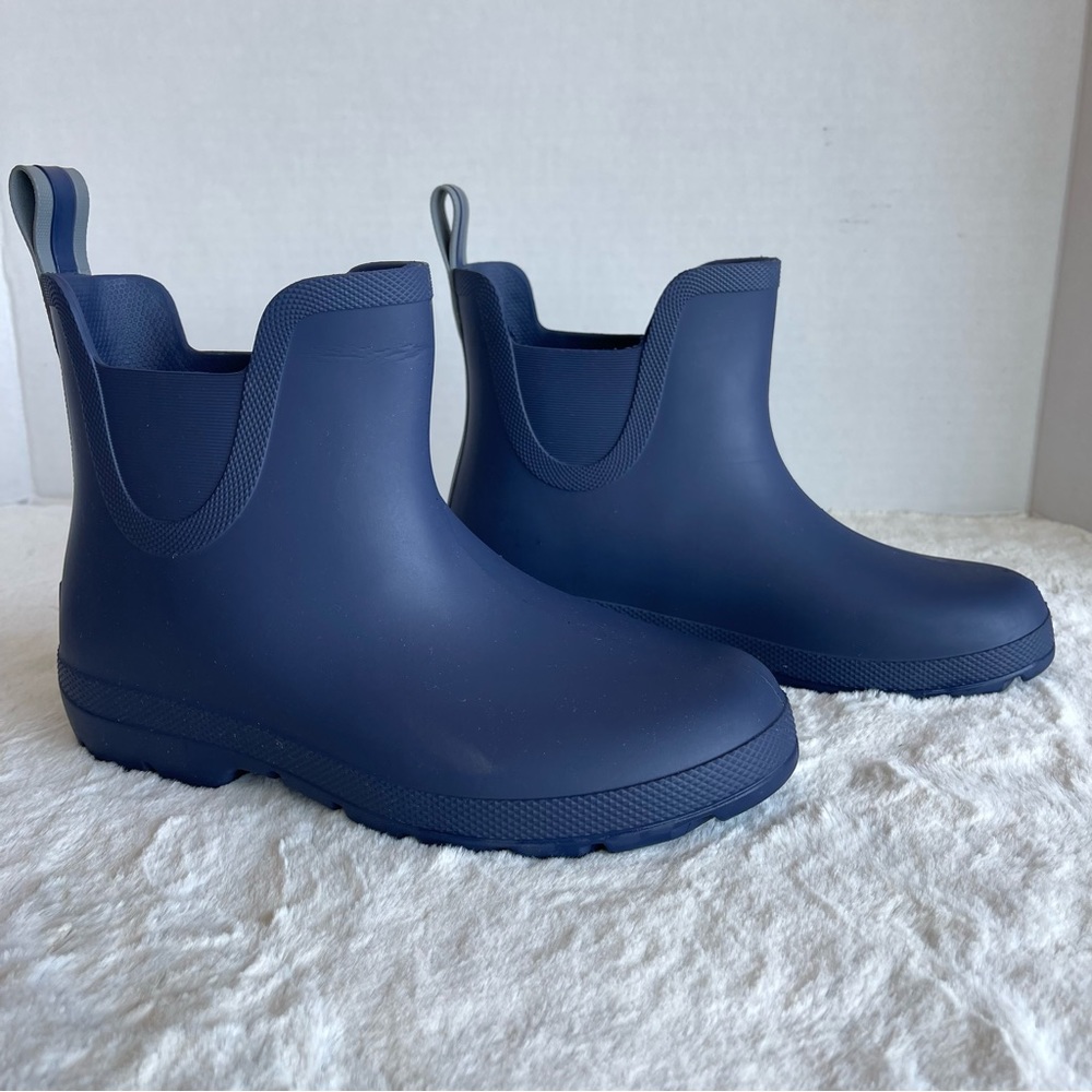Women’s Chelsea Ankle Rain Boots Blue Navy Size 6 - Picture 3 of 13